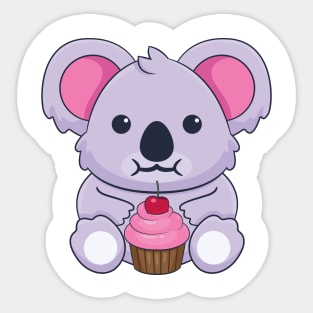 Koala Cupcake Sticker